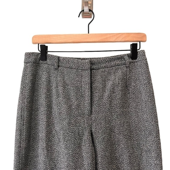 Ann Taylor Chevron Grey Wool Blend Mid Rise Trousers Womens Size 6 Fully Lined - Picture 2 of 15